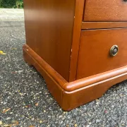 Chest of drawers with 4 drawers in Louis Philippe style, stained cherry wood, 1980.