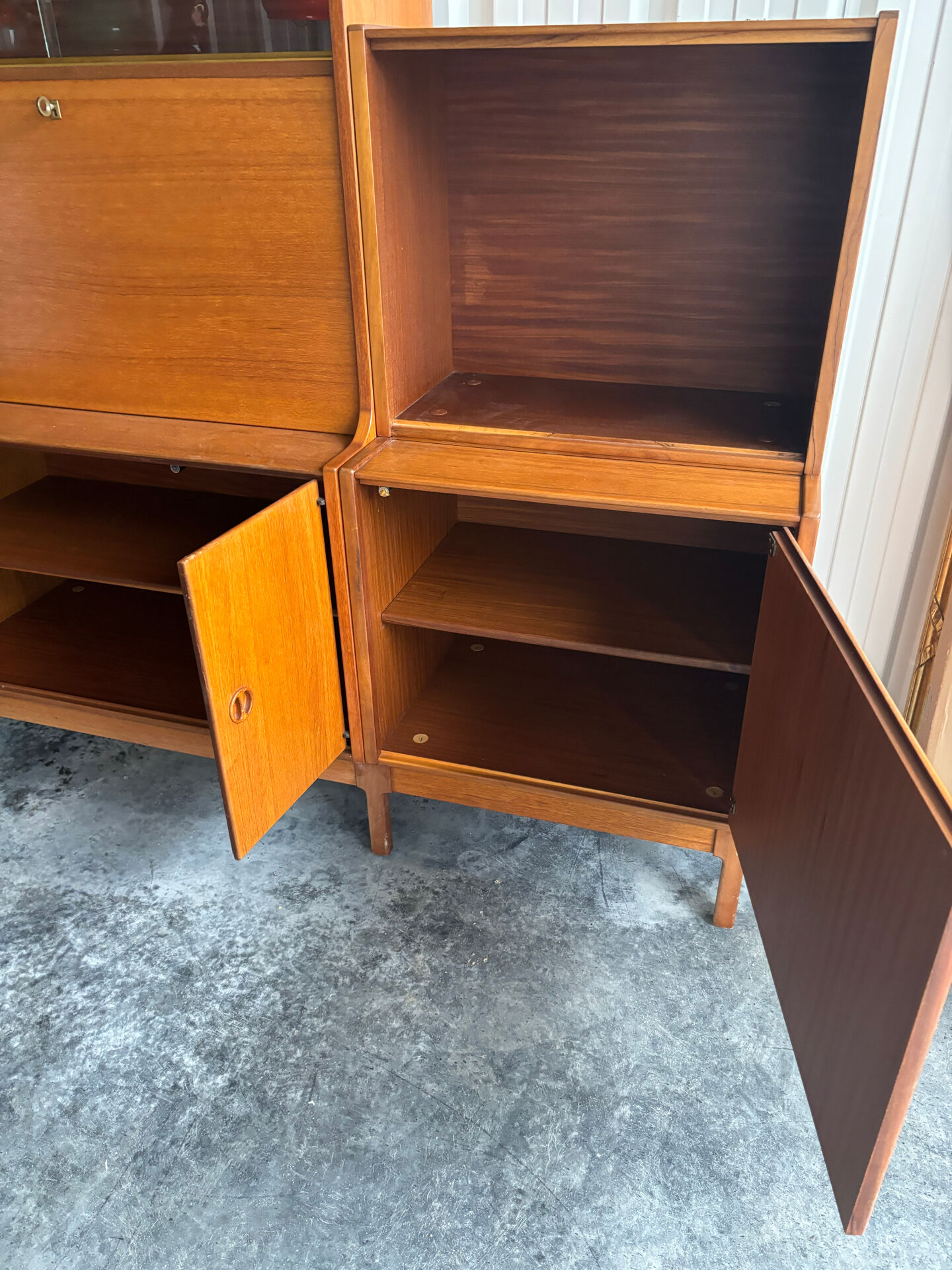 Scandinavian teak storage unit and secretary, 1960.