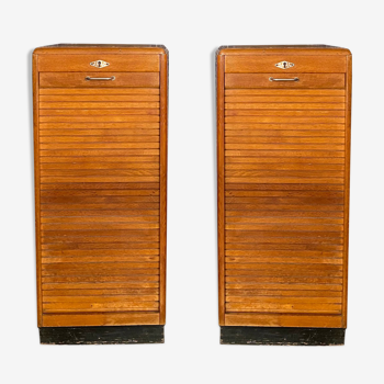 Pair of wooden binder furniture, jac edition - 1950