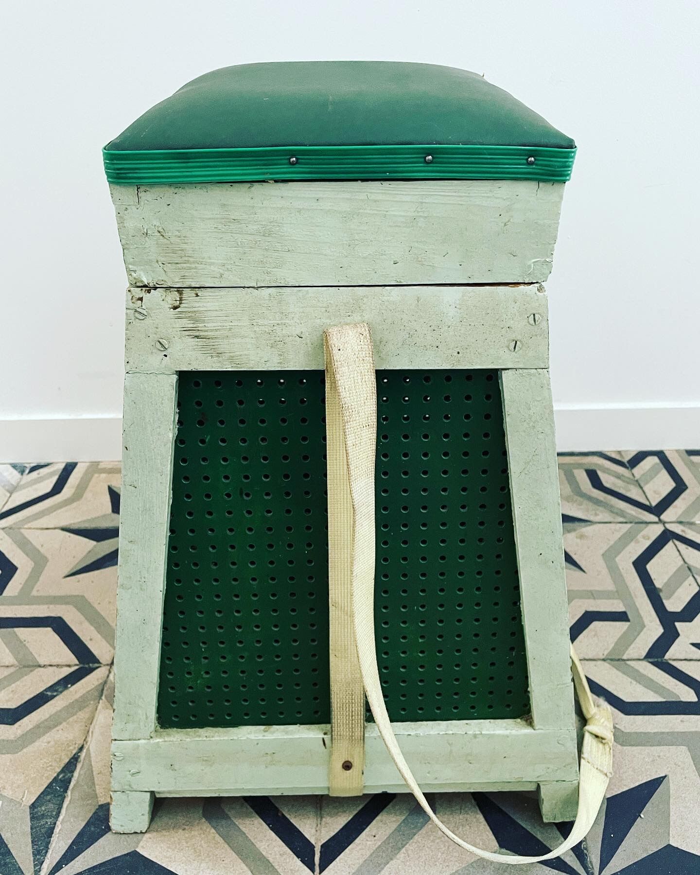 Vintage fishing chest stool