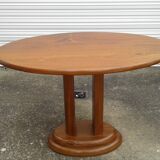 Table console ovale originale Beaverman en bois d’Iroko