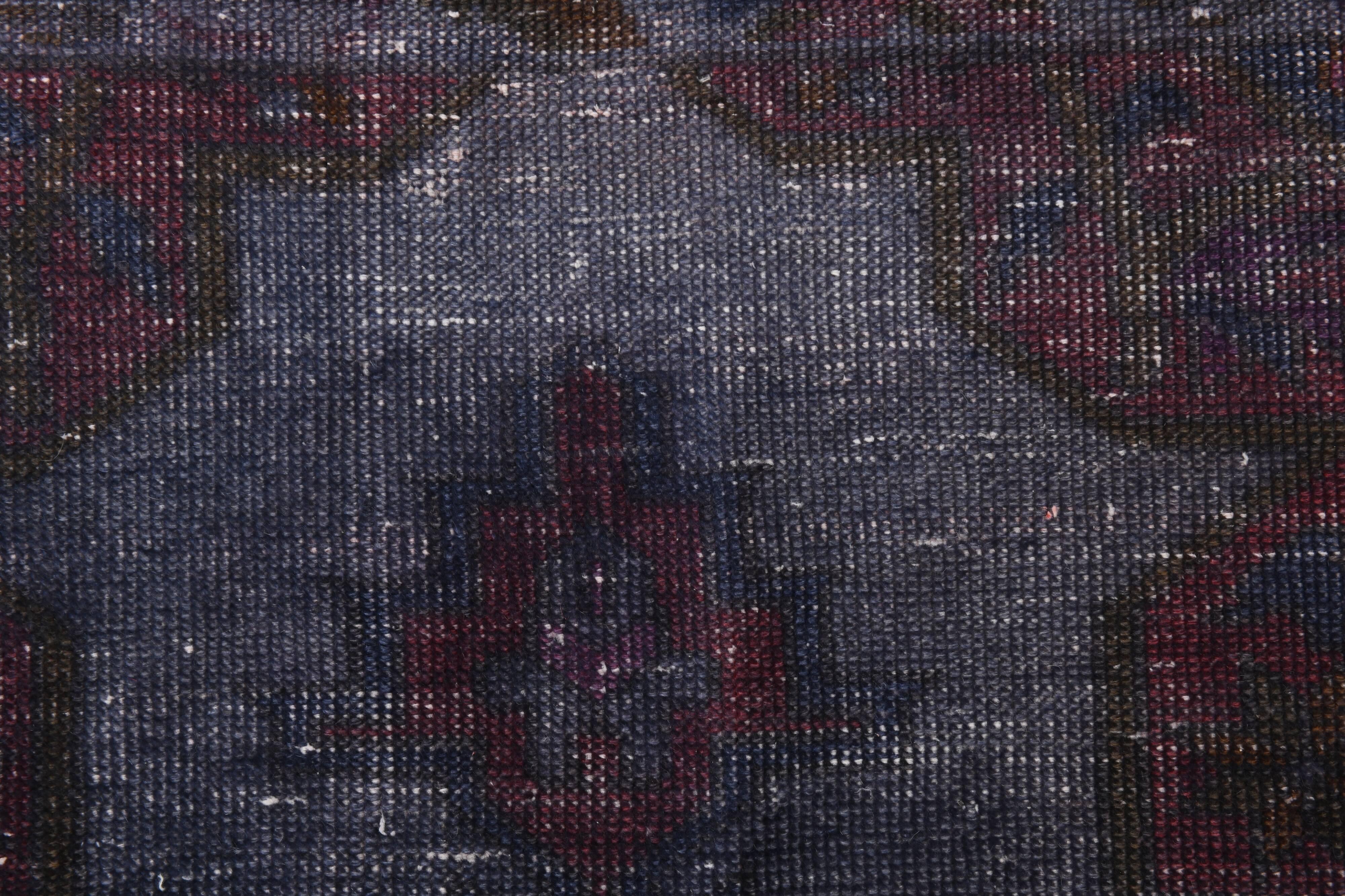 4x7 Burgundy & Blue Oriental Classic Turkish Vintage Rug, 136x230Cm