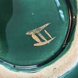 Green glazed ceramic scallop shell dish marked III