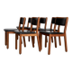 Set of Italian Leather Glossy Finish Chairs