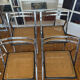 Set of 4 Italian folding chairs with caning.