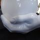 Giant hand-applied white ceramic Art Deco lamp.