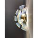 Set of Two Contemporary Opalino Strips “Listelli” Murano Glass Gold Wall Sconces