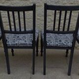 4 Chaises de style Louis XVI de couleur noir effet vieillies , Totalement relookée