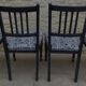 4 Louis XVI style chairs in black aged effect, Completely revamped