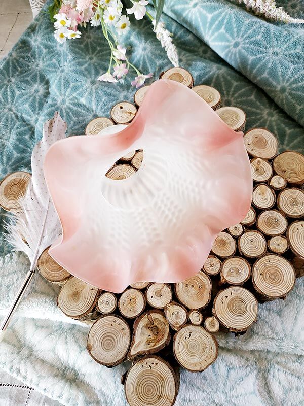 Opaline lampshade pink petticoat