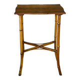 Large vintage side table in bamboo and rattan, circa 1930's
