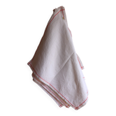 Lot de 6 serviettes de table anciennes brodées feuilles