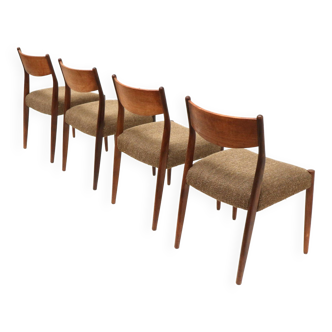 Ensemble de 4 chaises de salle à manger de Fristho Modèle D fabriquées dans les années 1960