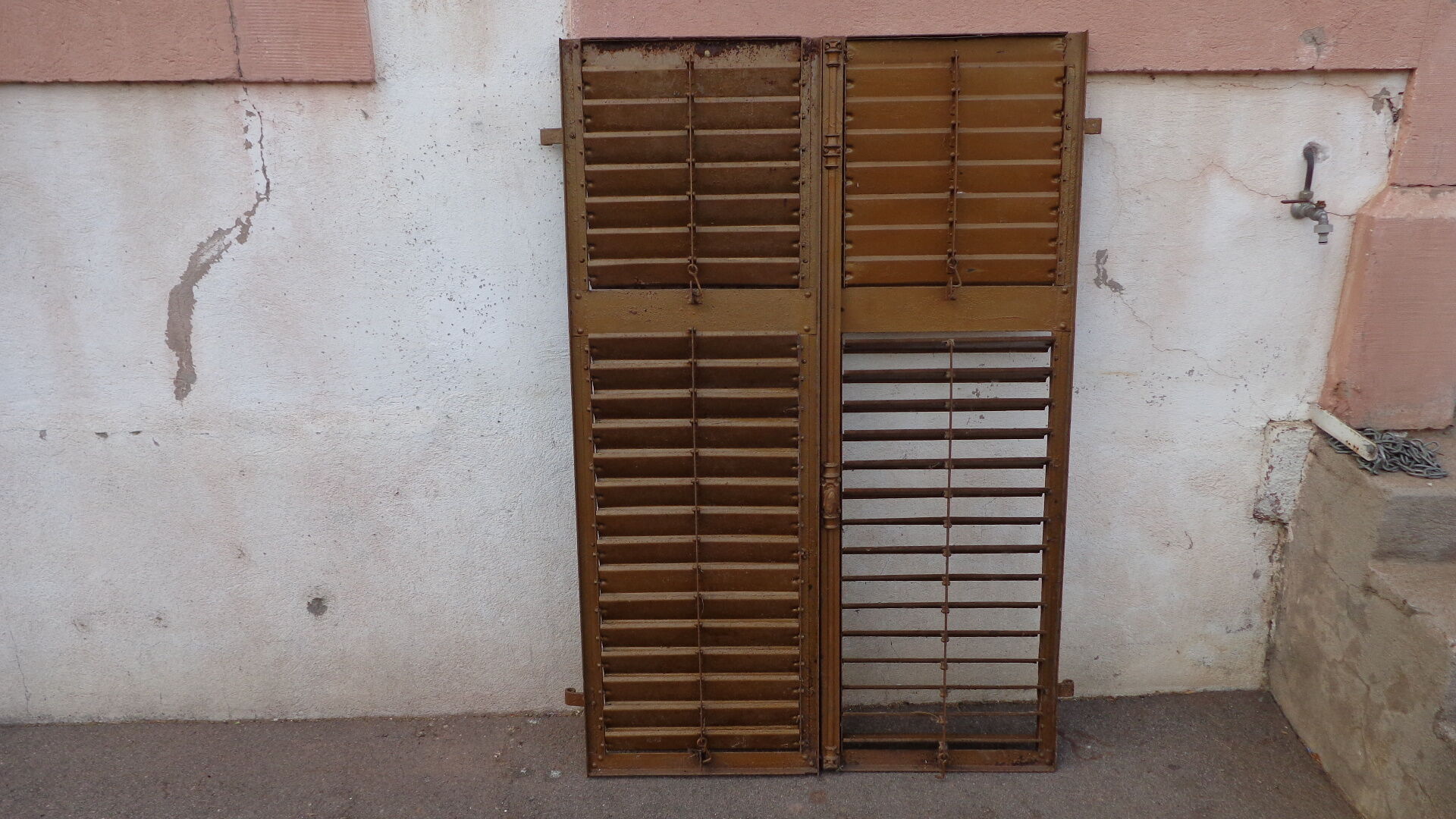 Pair of metal shutters