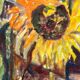 Original Swedish Oil on Panel – “Sunflowers” – Monogram Signed – Vintage & Framed