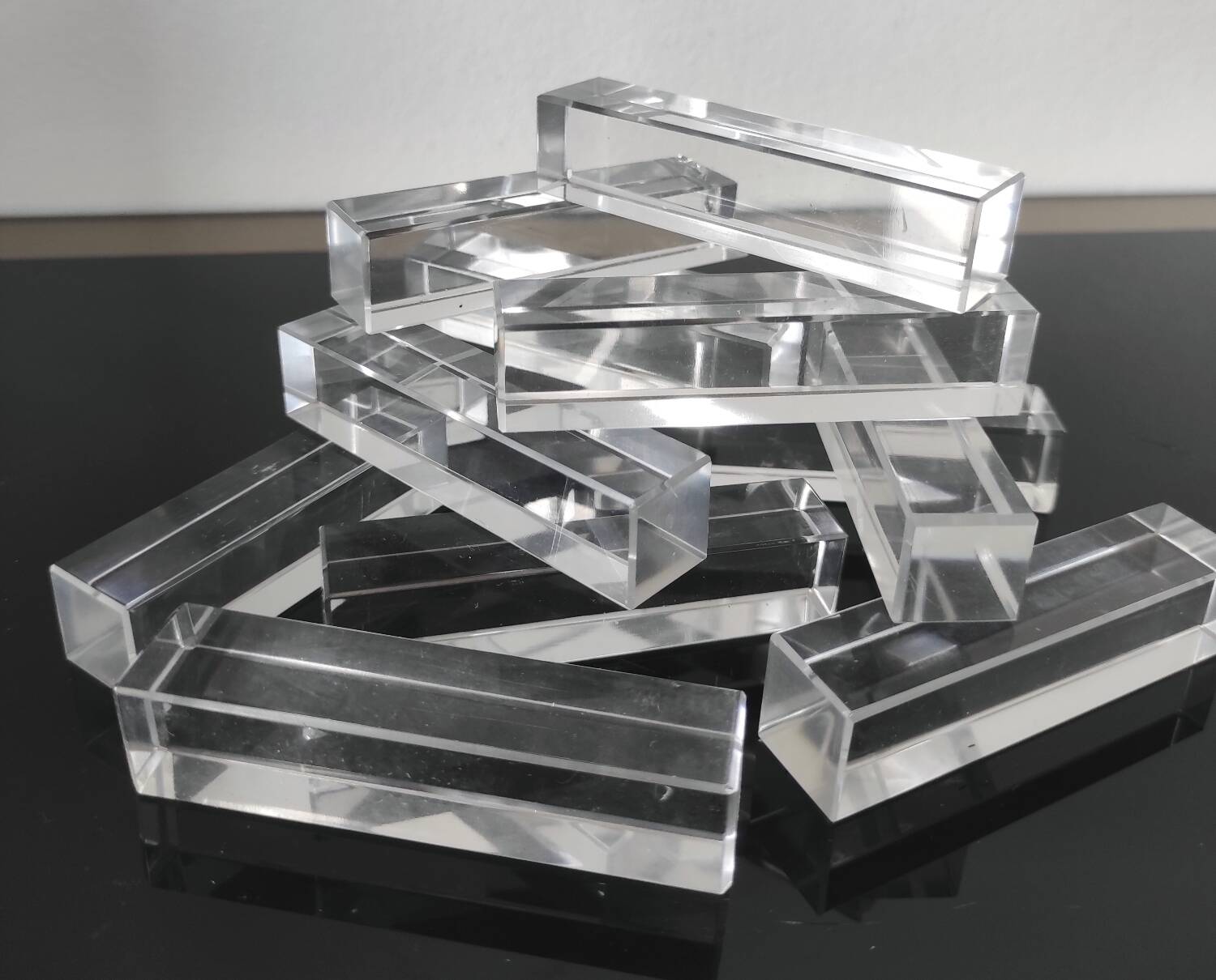 Set of 12 vintage crystal knife rests in Art Deco style