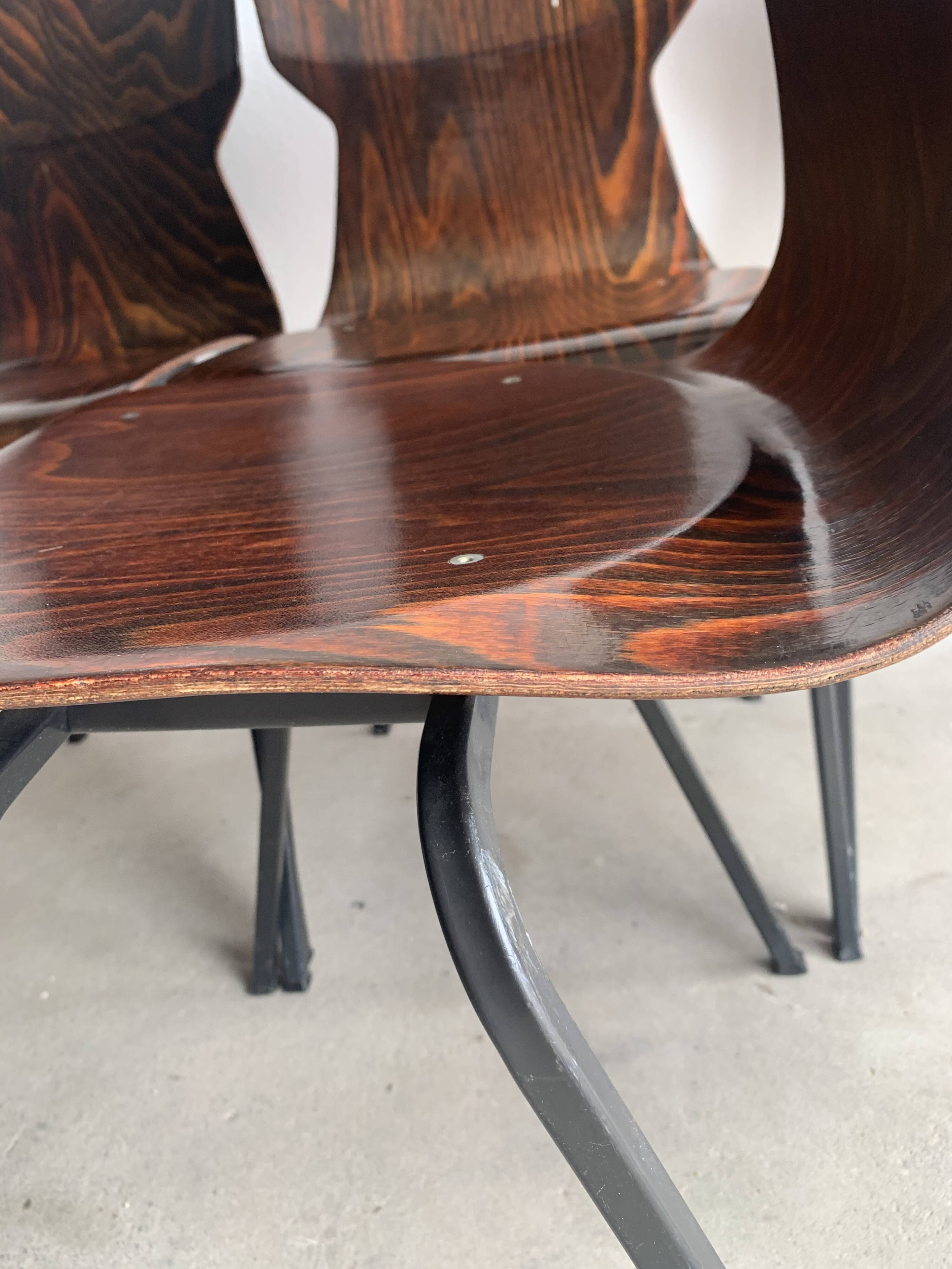 Set of 6 rosewood chairs Eromes