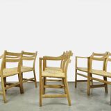 Set of six Danish oak diningchairs , CH46, by Hans J. wegner for Carl Hansen & Son, 1970s