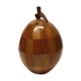 Coconut ice bucket in marquetry, 1950s