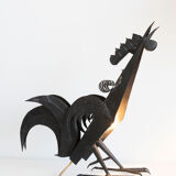 Lampe brutaliste coq en tôle noire