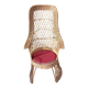 Rattan high back armchair, vintage, 60s