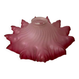 Handkerchief-shaped lampshade in purple-colored glass
