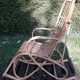 Rocking-chair in vintage rattan 1960