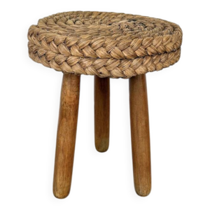 Tabouret corde et chêne - audoux