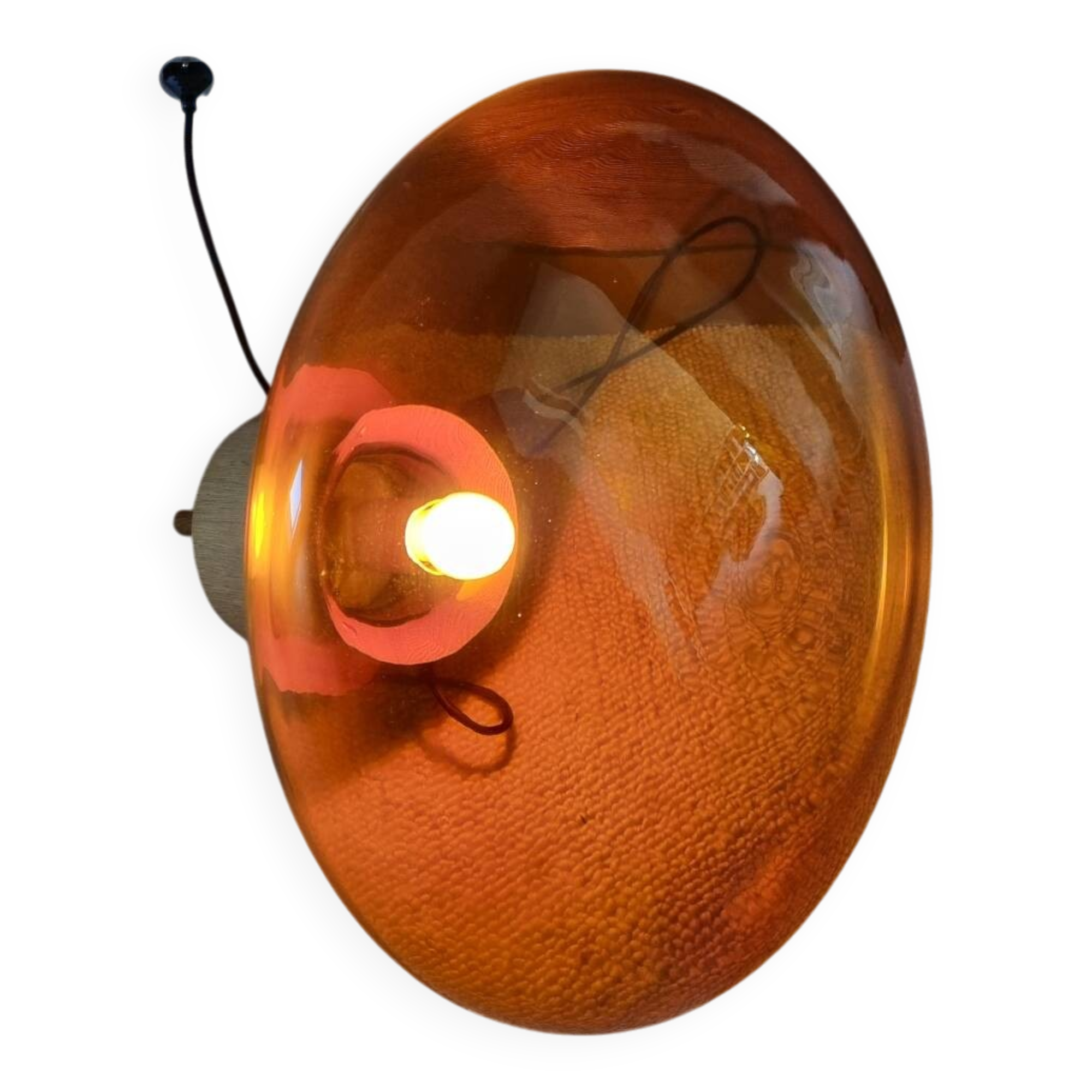 Brokis Muffins Design Lamp, large model 60cm, amber glass, solid wood
