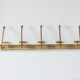 Coat rack metal golden 5 hooks