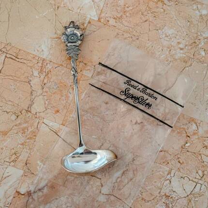 Reed & Barton silver-plated sauce spoon Harlequin