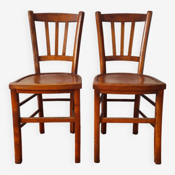 Paire de chaises vintage de bistrot 1950