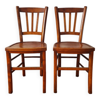 Paire de chaises vintage de bistrot 1950