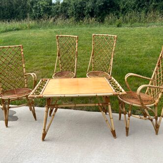 5-piece rattan living room from the 50s/60s