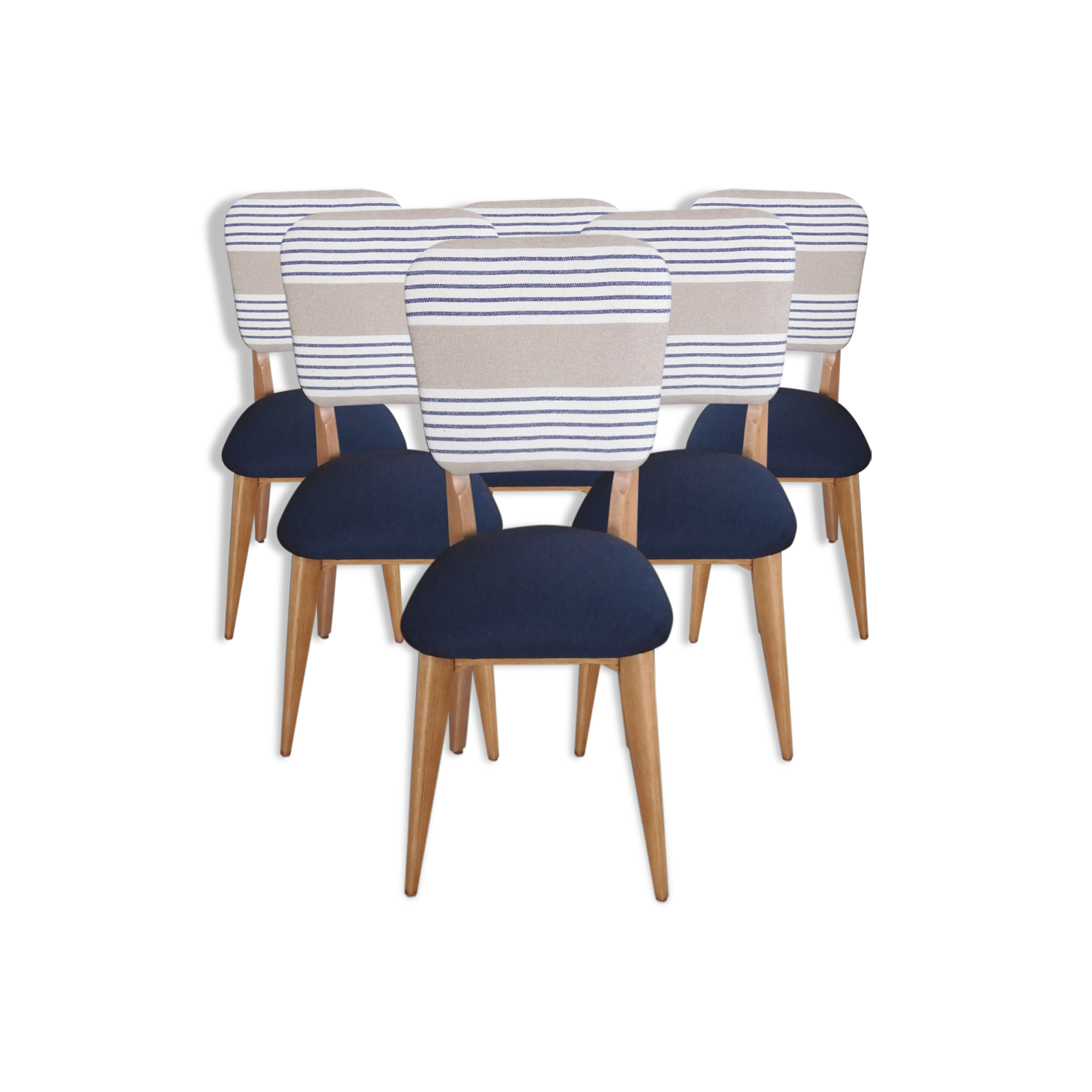 lot de 6 chaises style bistrot rénovées