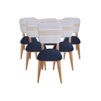 lot of 6 renovated bistro-style chairs