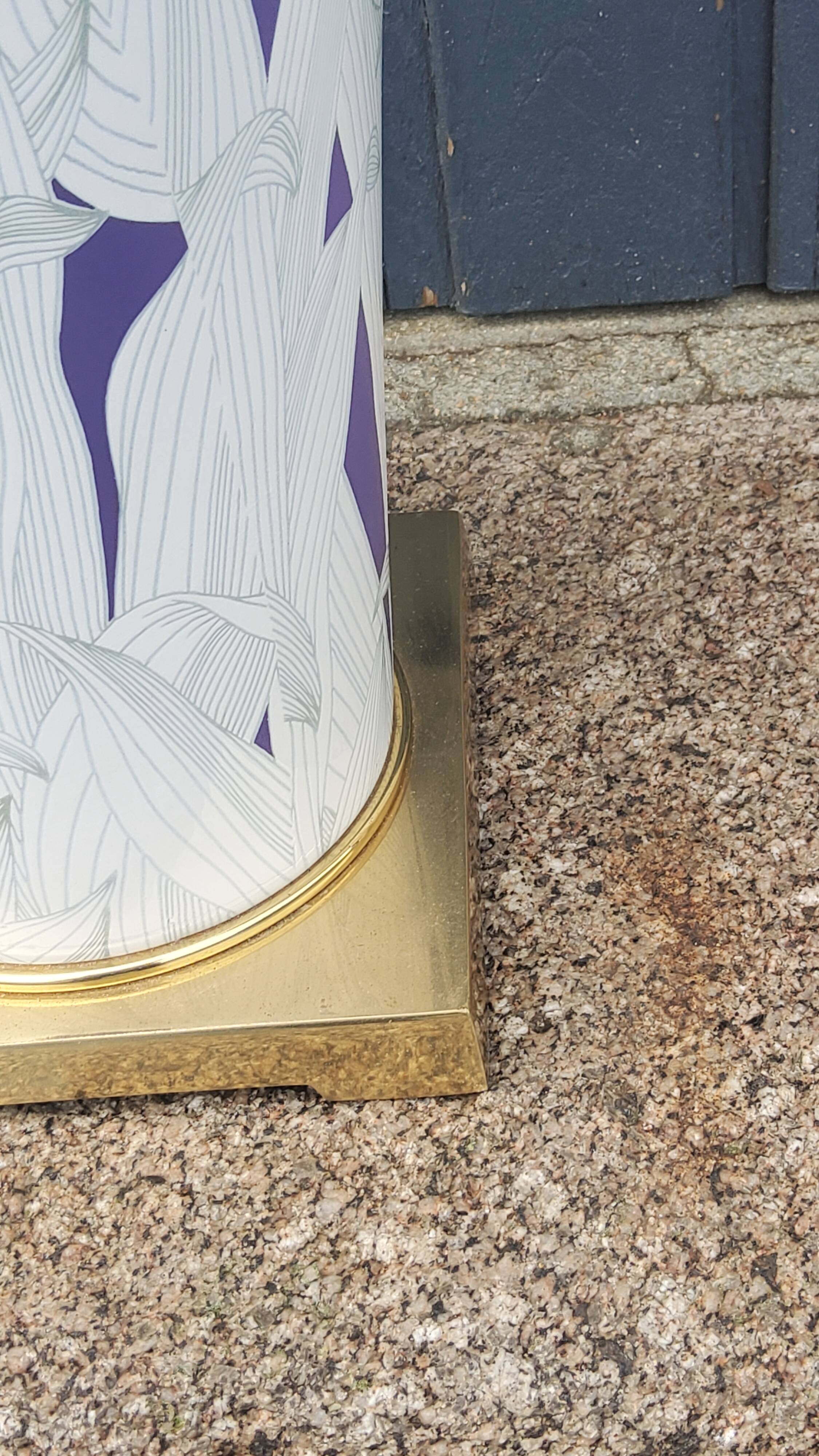 Lamp from the house Le Dauphin in ceramic and gilded brass