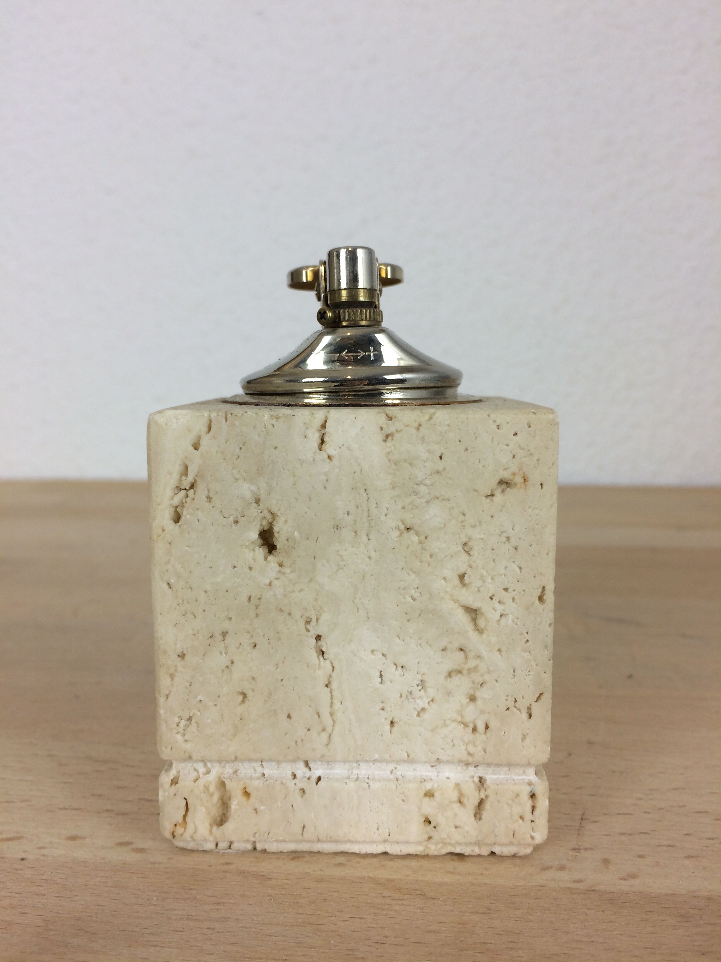 Travertine lighter, cubic, 80s