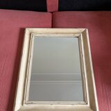 Miroir en bois couleur ivoire effet vieilli