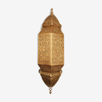 Lampe murale marocaine applique en cuivre et en laiton fabriqués à la main