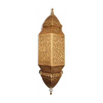 Lampe murale marocaine applique en cuivre et en laiton fabriqués à la main