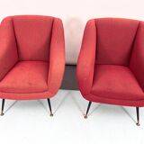 Mid-century pair of lounge chairs by Gigi Radice for Minotti, Italy 1950s