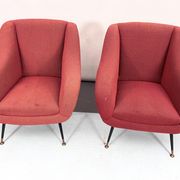 Mid-century pair of lounge chairs by Gigi Radice for Minotti, Italy 1950s