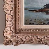 Oil on panel depicting a seaside in Brittany 20th century by Misdz
