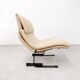 Saporiti Onda armchair in cream-colored leather