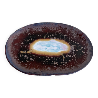 "Bon Appétit" Volcano Glazed Ceramic Dish