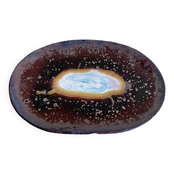 "Bon Appétit" Volcano Glazed Ceramic Dish