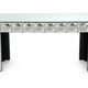 Console table en verre carreaux de miroir bombe argenté table d’entrée