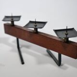 Teak Candle Holder Mid Century 1950s