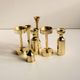 A set of six brass candle holder in mid-century modern design - Denmark 1970s.